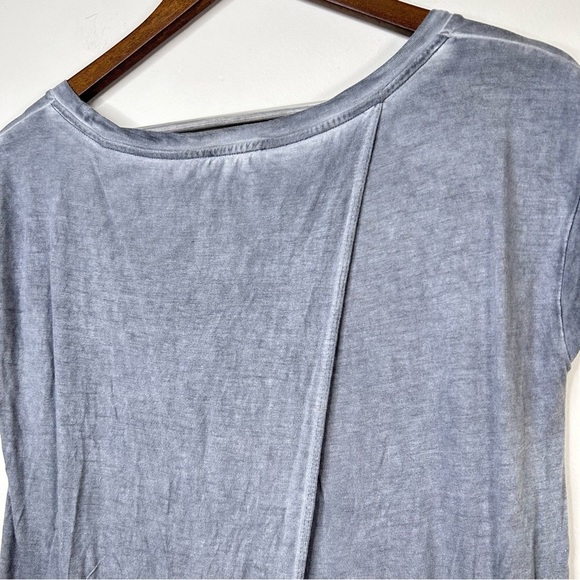Wilfred Anvers Rayon  Short Sleeve Tee Shirt with Split Back Washed Grey Medium - Picture 8 of 9